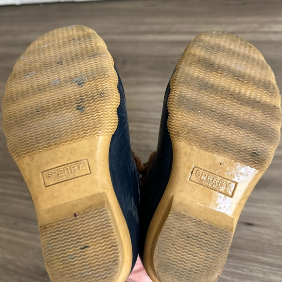 Sperry Saltwater Duckboot Navy & Brown Toddler Size 10M - Picture 6 of 10